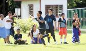 Mark Taga’i of Iakina Adventist Academy celebrates his goal during the Boys 6-8 championship game against Marist St. Francis of the 2016 FFAS Private Elementary Schools Soccer League at Kanana Fou on Tuesday, Nov. 22, 2016. [FFAS MEDIA/Brian Vitolio]