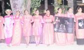 Miss Samoa Alumni with their patron, Deputy Prime Minister Fiame Naomi Mataafa, during the official launch of the Alumni.  [Courtesy photo]