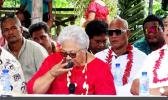 Fiamē Naomi Mata’afa take first sip of 'ava
