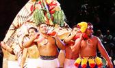 Falaniko Penesa of Apia, Samoa is the 2017 World FireKnife Champion, as the Polynesian Cultural Center performers paraded him around the theater at the end of the show last Saturday night in Laie, Hawai’i. [courtesy photo]