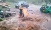 creenshot from a video on Facebook of floodwater on Savai'i.[ Photo: Facebook / Liyah Leyfy]