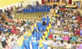 The graduating class of 2021 for Fa’asao Marist High School coming into the venue.
