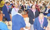 Taitai o le Tafatolu o le faigamalo a Amerika Samoa i le taimi na ulufale atu ai i totonu o le Fale Laumei, mo le amataina o le sauniga e tatala aloaia ai le tauaofiaga lona 2 a le Fono Faitulafono i le taeao ananafi. [ata AF]