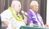 Senate President Tuaolo Manaia Fruean (left) and House Speaker Savali Talavou Ale