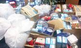 Bags and boxes of food items were distributed Thursday to employees of the Satala can plant, Talofa Systems American Samoa Inc., thanks to the generosity of Panamex and nonprofit organization God Restores and Saves Precious People (GRASPP).  [photo courtesy] 