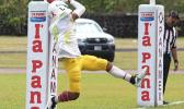 Joshua Taani securing Leone’s first touchdown of the game