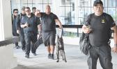 detectives of the DPS Vice & Narcotics / K-9 Units at the Pago Pago International Airport 