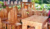 Display of furniture amazingly made from wooden pallets