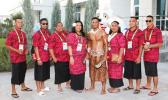 Team American Samoa along with Chef de Mission Herrietta Molesi and Press Attache Terry Auvaa before heading over to the Ashgabat Olympic Stadium for the opening ceremonies of the 5th Asian Indoor & Martial Arts Games Sunday Sept.17th, 2017 (Photo:Terry Custodio Auva'a)