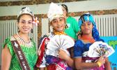 GLOW girls wearing their recycled outfits with 2018 Miss Samoa