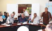 Gov. Lolo Matalasi Moliga speaking at Sunday’s emergency cabinet meeting