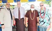 [l-r] Rev. Iasepi Ulu of CCCAS Fagatogo, Chief Justice Michael Kruse, Gov. Lolo Matalasi Moliga and Secretary of Samoan Affairs Mauga T. Asuega