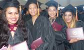 Some of the graduates at the American Samoa Community College’s Spring 2018 graduation ceremony last Friday at the ASCC Multi Purpose Center Auditorium. [photo: Leua Aiono Frost]