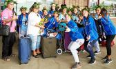 The American Samoa National U-19 Women's Indoor Handball Team and officials 