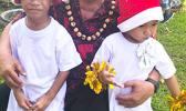 Proud papa Vaito'a Hans Langkilde with his grandsons following