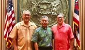 (left to right) OIA Director Nik Pula, Hawaii Governor David Ige, and Assistant Secretary for Insular Areas Doug Domenech December 14, 2017. [courtesy photo]