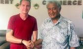 DOC director Keniseli Lafaele and Hope Dialysis Center co-founder and managing director Chris Fisher.