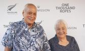 Head of State Tupua Tamasese Efi and his masiofo attended the red carpet event last Thursday evening in Apia, Samoa — the premiere of the new Samoan film, “One Thousand Ropes,” directed by Tusi Tamasese. The Head of State told Samoa News during an interview after the premier, “This movie was very authentic… lots of truths…”   [photo: Ese Malala]