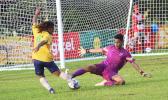 American Samoa goalkeeper Hengihengi Ikuvalu 