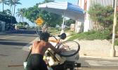 Homeless man in Honolulu. Source: Grassroot Institute of Hawaii. Photo: Grassroot Institute of Hawaii homeless man with bicycle and sunbrella
