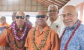High Chief Satele A. Lili'o (center), flanked by Faga Fiti Sunia (right) and Tauese Va'a Sunia, with TCF Warden Palaita Tusipasi Suiaunoa