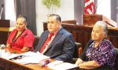 Fanene Edda Wyberski, AG Fainuulelei Falefatu Alailima-Utu and Chief Immigration Officer Fagamalama Fualaau