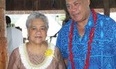 First Lady, Cynthia Malala Moliga with Samoa’s Associate Minister for the Ministry of Communication and Information Technology, Lealailepule Rimoni Aiafi 