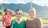 First Lady Mrs Ella Perefoti Mauga (right) with Miss American Samoa Kauhani Mea’alofa Teisa Fuimaono