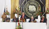Senate President Tuaolo Manaia Fruean and others
