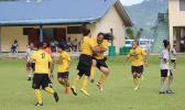 Rambo Tapui of Pago Youth celebrates with Puni Samuelu