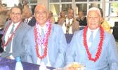 New Senator with Fofo Senator Olo Uluao Letuli (left) and Manu‘a Senator Ma‘o Faauma Gogo. Senator Tupuola 