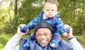 Mike Umaga with grandson on his sholders