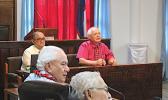 Chief Election Officer Uiagalelei Lealofi (right) with Sen. Togiola in the foreground