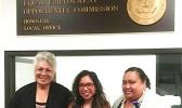 (l-r) Victims Advocate Ipu Avegalio Lefiti; Director of the Equal Employment Opportunity Commission (EEOC) Glory Gervacio Saure, and Emily Mauga. The women recently met in the federal building in Honolulu where services offered by the EEOC were discussed in depth.  [courtesy photo]