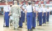Drill team during competition