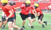 Bluffton junior Julia Mackenzie moves towards her block