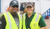 JPS Football Commissioner Dr. Tupulua Bone Ta’ase and ASHSAA/JPS ATC Florence Wasko