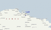 Map of Upolu with Laulii village located.