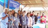 Dr. Iotamo Saleapaga (far left) and the hospital’s medical staff