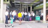 LDS church missionaries at Majuro airport