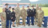 US Army officials — both local and from off island — after the administering of the Oath of Enlistment for the 31 future US Army soldiers on Wednesday afternoon at the Veterans Memorial Stadium in Tafuna.  [photo: AF]