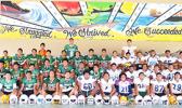 Leone High School, "Home of the Lions" – Football Team, both Varsity and Junior Varsity (JV) combined in this team photo. Led by Head Coach Okland Salave'a, they will open this year’s football season against the Vikings this Saturday morning at the Veterans Memorial Stadium. [photo: TG]
