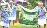 Pictured (l–r): Mrs. Emi Faoliu, Ilaoa Kenape Aumavae, Gago Faatafa Gago, and Senator Atualevao Asifoa.