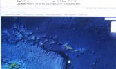 Screen shot of the US Tsunami Warning System website page, shows the location — the dot — of an earthquake with a preliminary magnitude of 6.1 