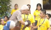  Lt. Gov Pulumataala Ae Ae Jr. in his role as Acting Governor with students