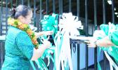 First Lady cuts ribbon