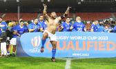 Manu Samoa player doing victory dance
