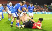 security guard tackles the fan