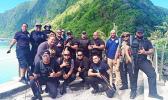 DPS officers posing in Ofu, Manu'a after drug raid in June 2020