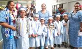 Some Manumalo Academy K-5 graduates shortly before the ceremony